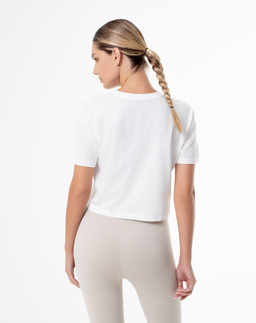 Camiseta Lite cropped fit manga corta blanca