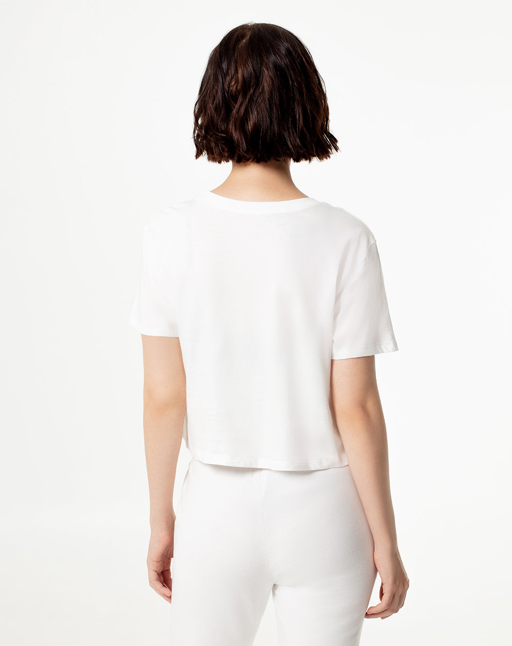 Camiseta Lite cropped fit manga corta blanca