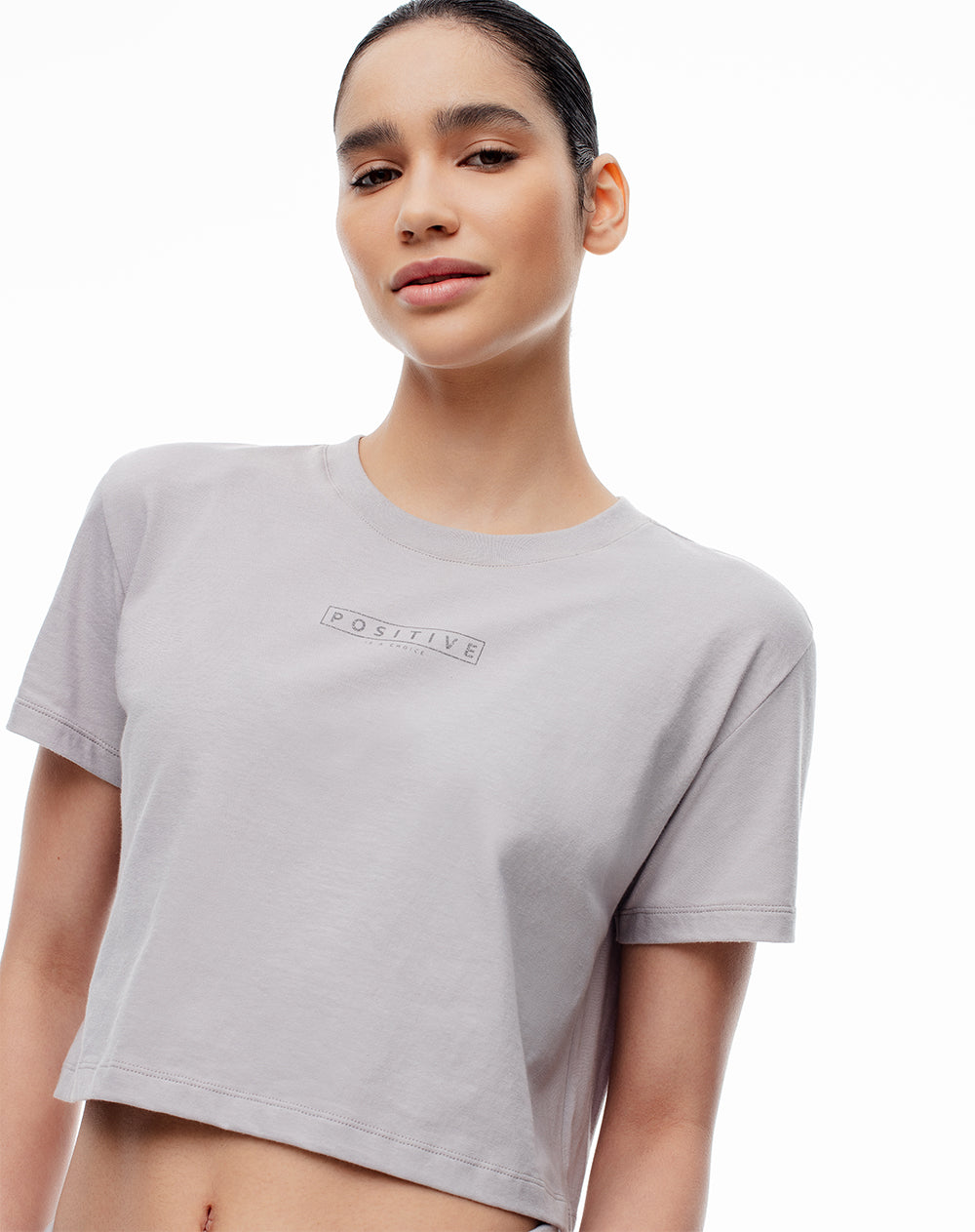 Camiseta Lite cropped fit manga corta gris