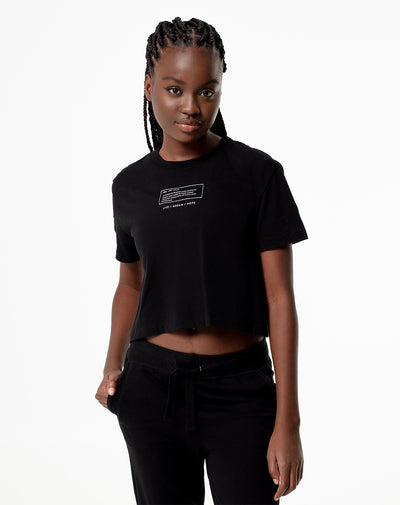 Camiseta Lite cropped fit manga corta negra