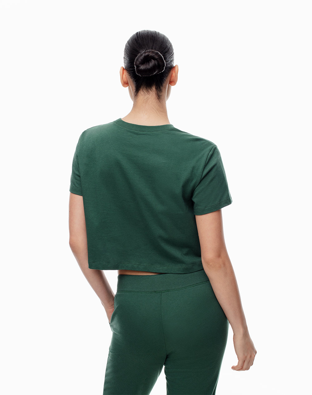 Camiseta cropped fit manga corta verde