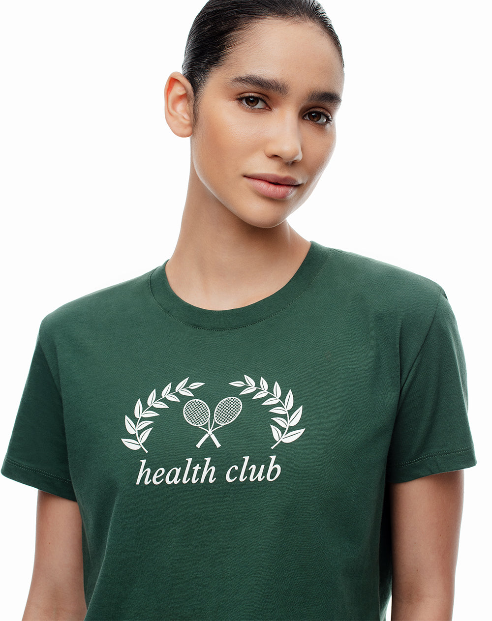 Camiseta cropped fit manga corta verde