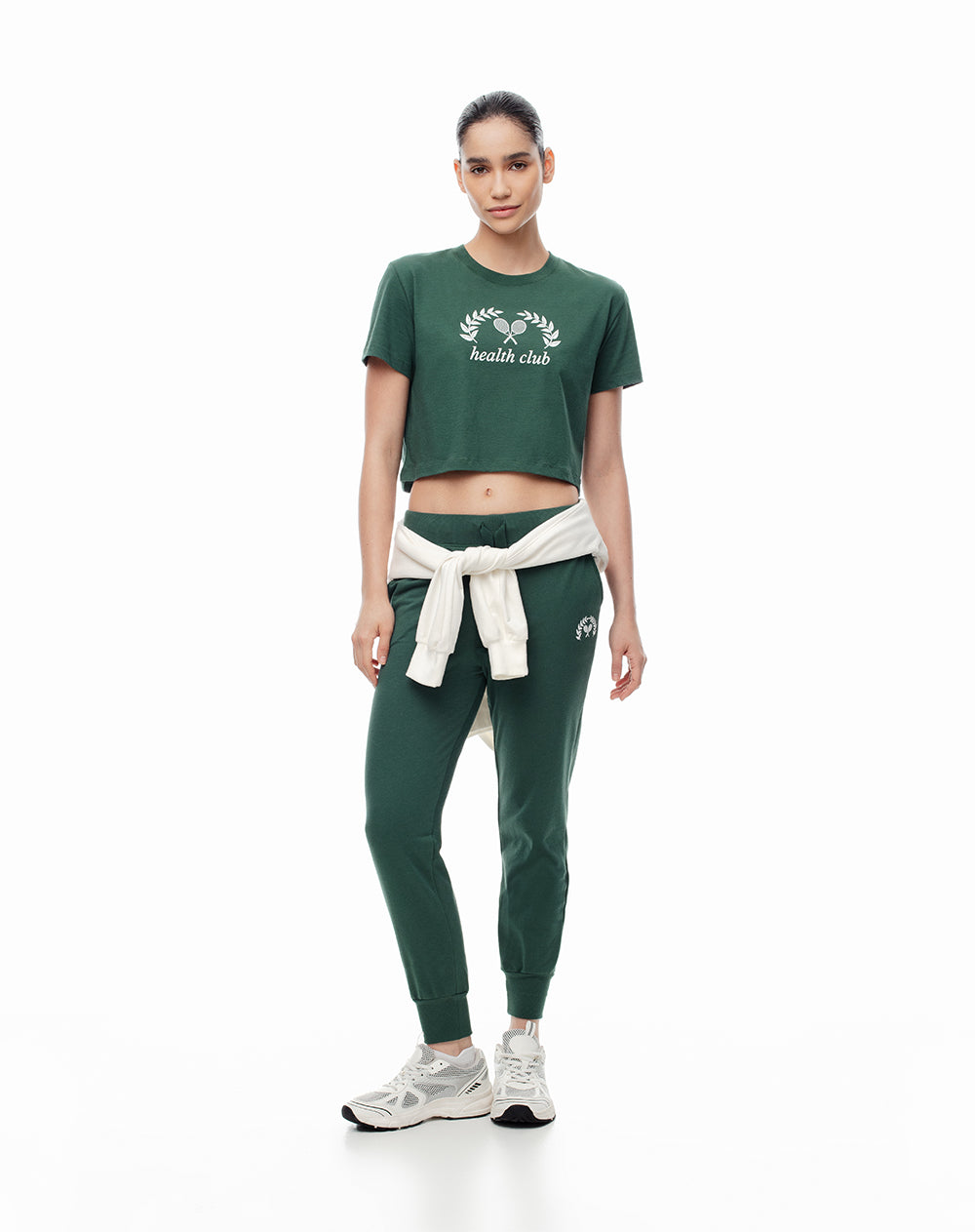 Camiseta cropped fit manga corta verde