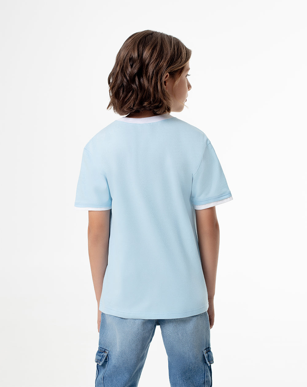 Camiseta fit manga corta azul