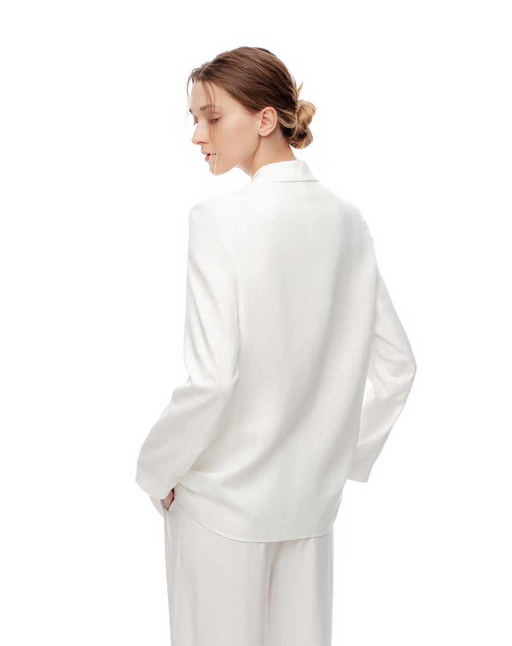 Chaqueta regular fit sin capucha blanca