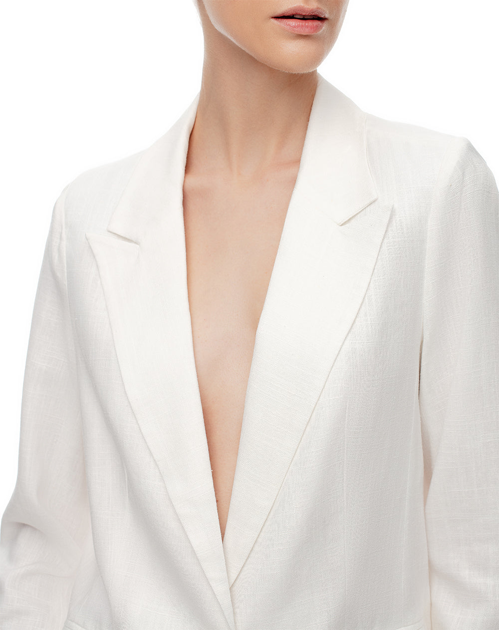 Chaqueta regular fit sin capucha blanca