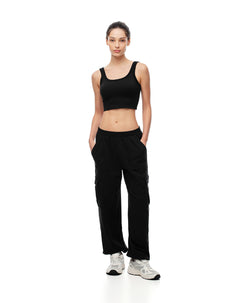 Jogger regular fit tiro medio negro