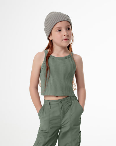 Camiseta cropped fit verde