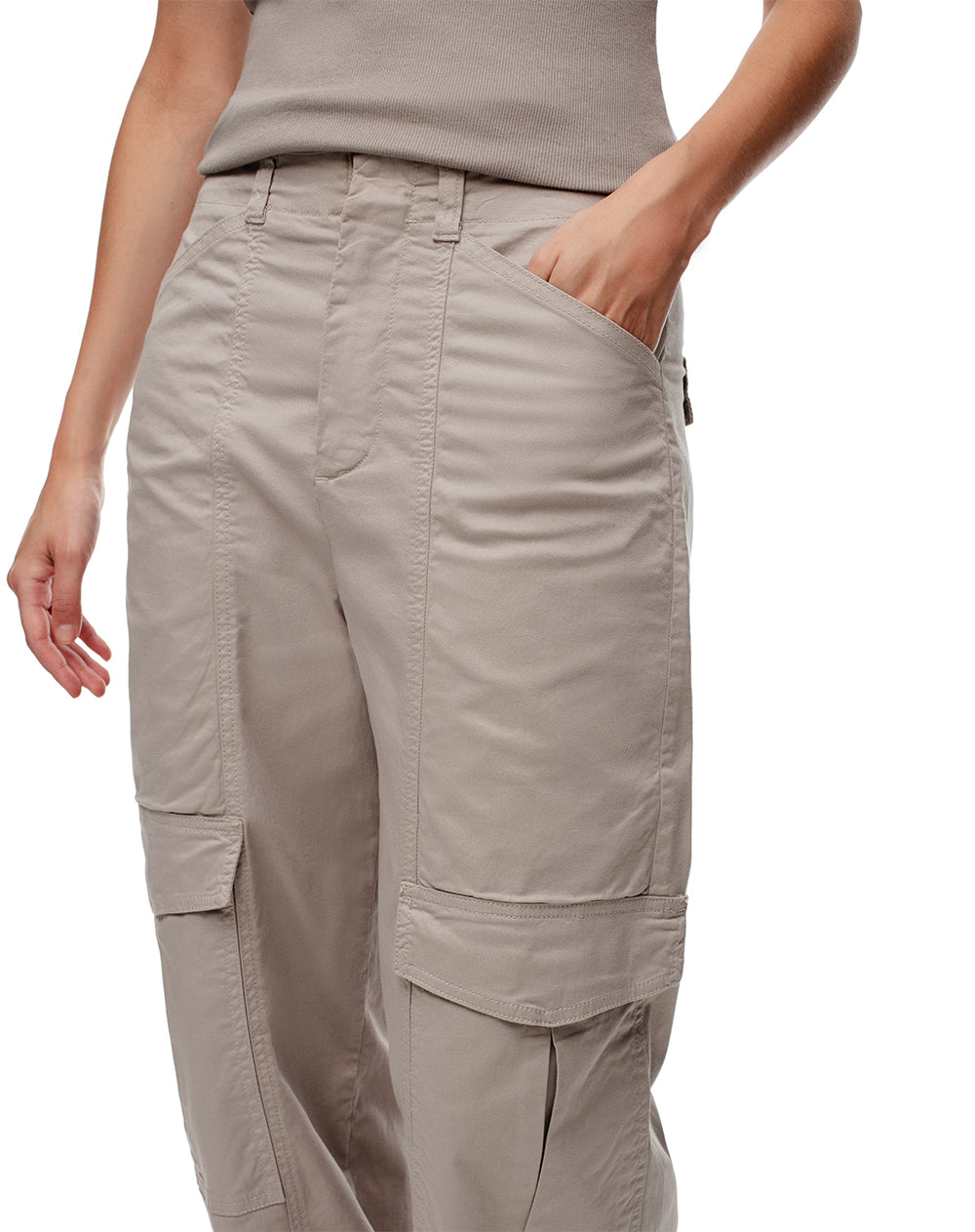 Cargo Lolu regular fit tiro medio gris