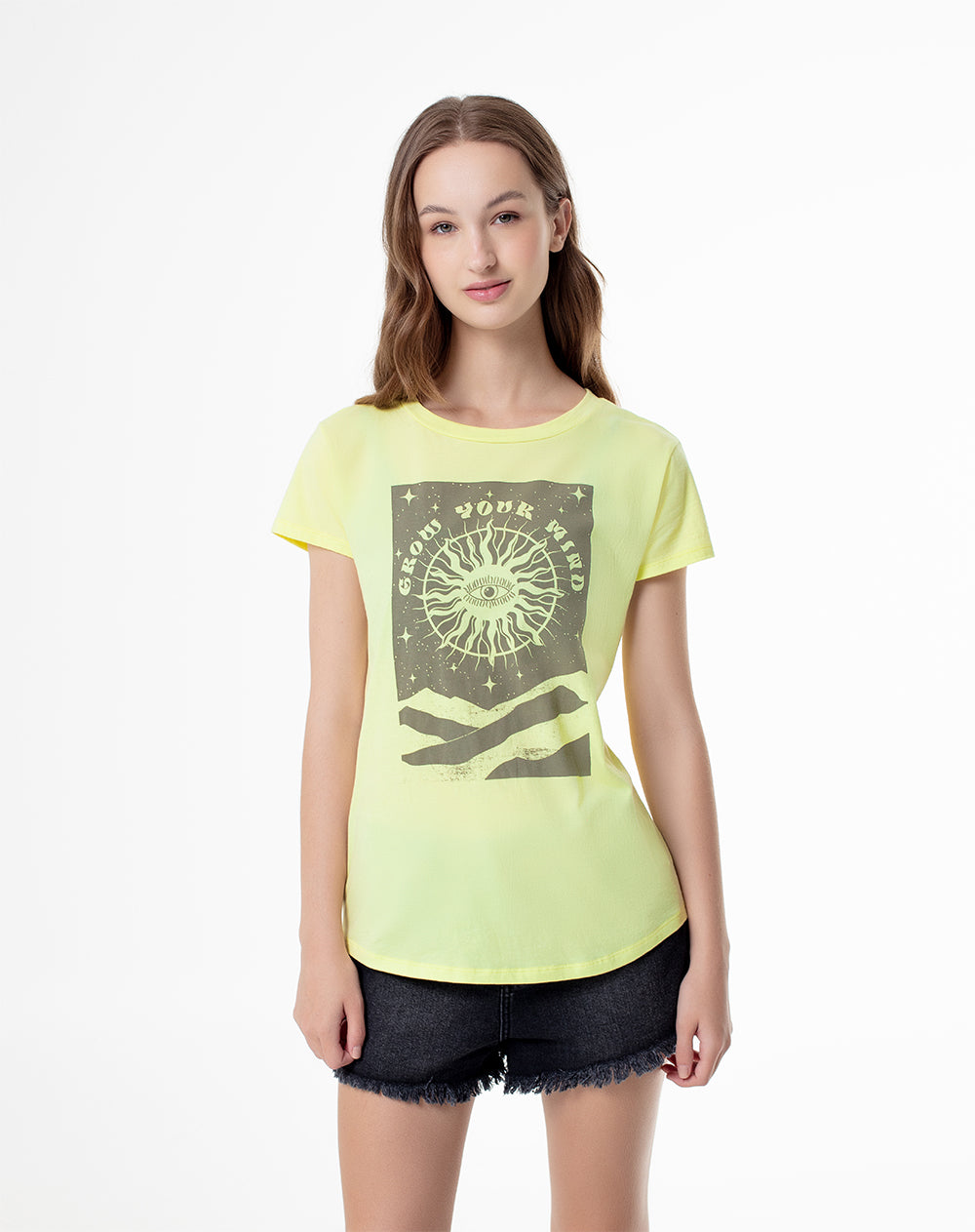 Camiseta regular fit manga 3/4 verde