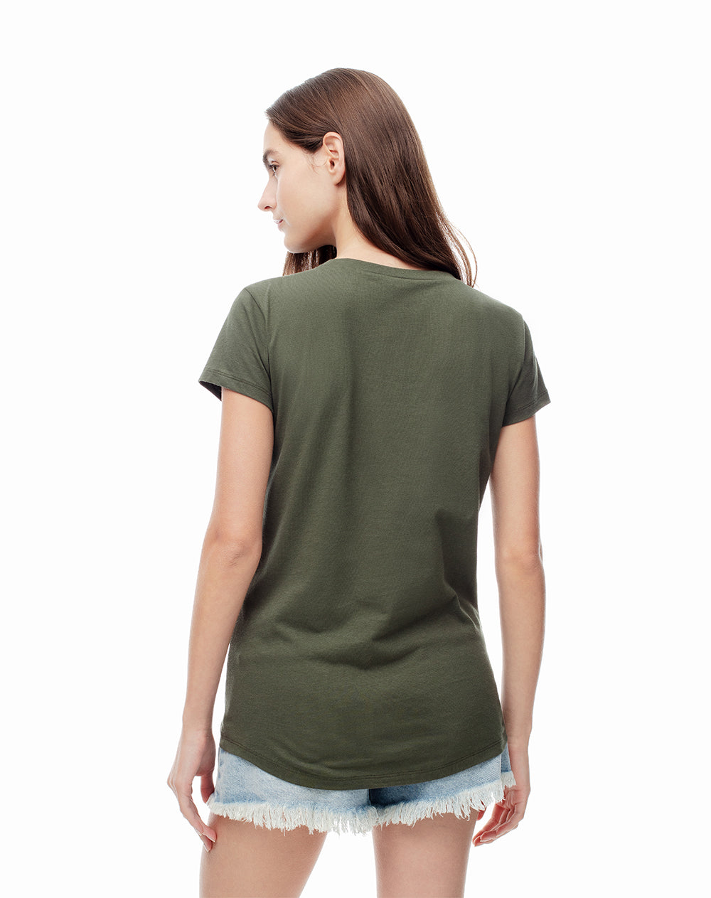 Camiseta regular fit manga 3/4 verde