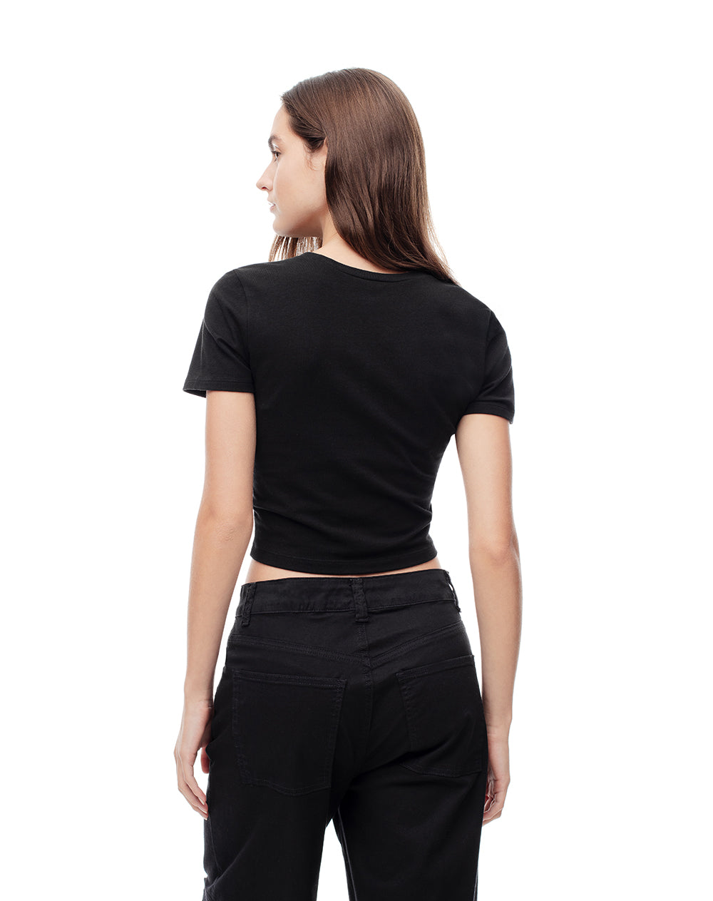 Camiseta Lovit slim fit manga corta negra