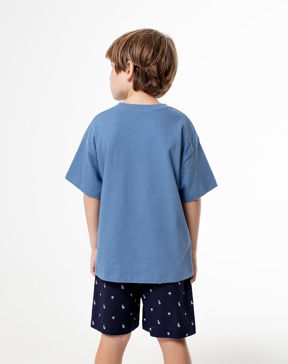 Pijama regular fit manga corta azul