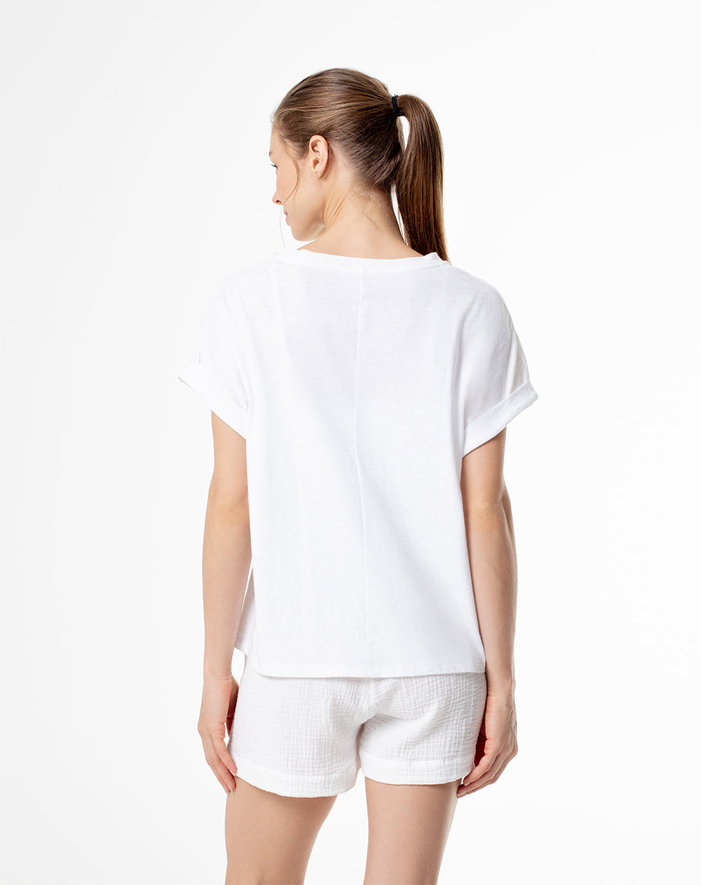 Camiseta regular fit manga corta blanca