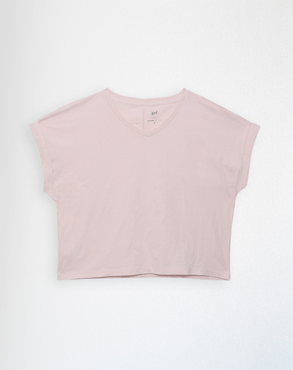 Camiseta regular fit manga corta rosa claro