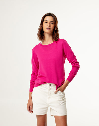 Buzo regular fit fucsia