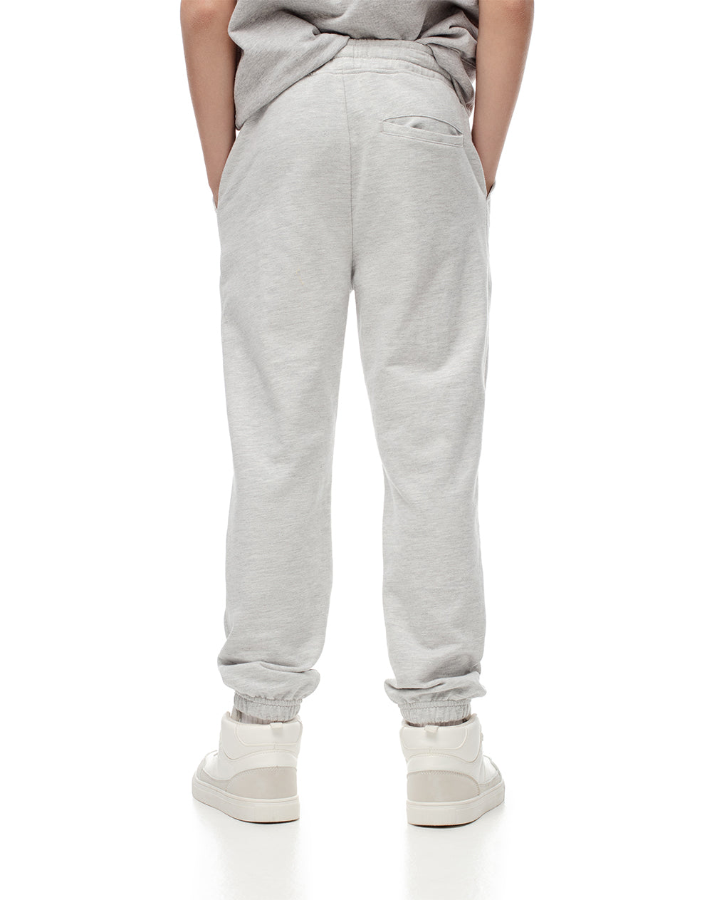 Jogger regular fit tiro medio gris jaspe