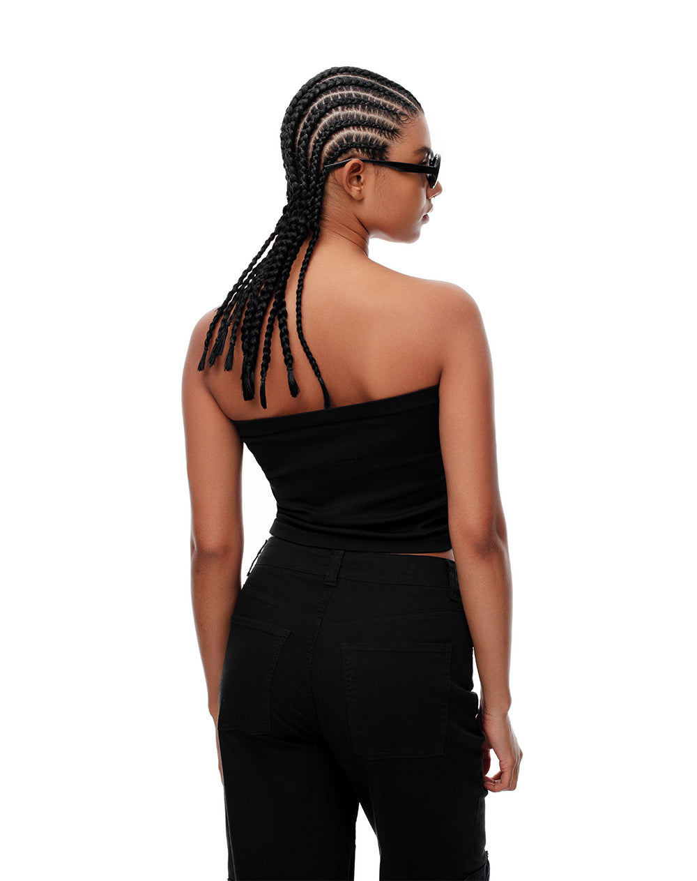 Crop top strapless negro