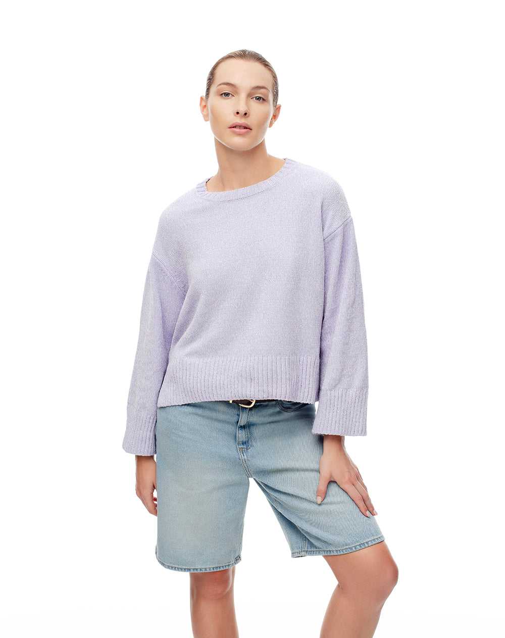 Buzo oversized fit lila