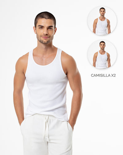 2 camisetas slim fit blanca