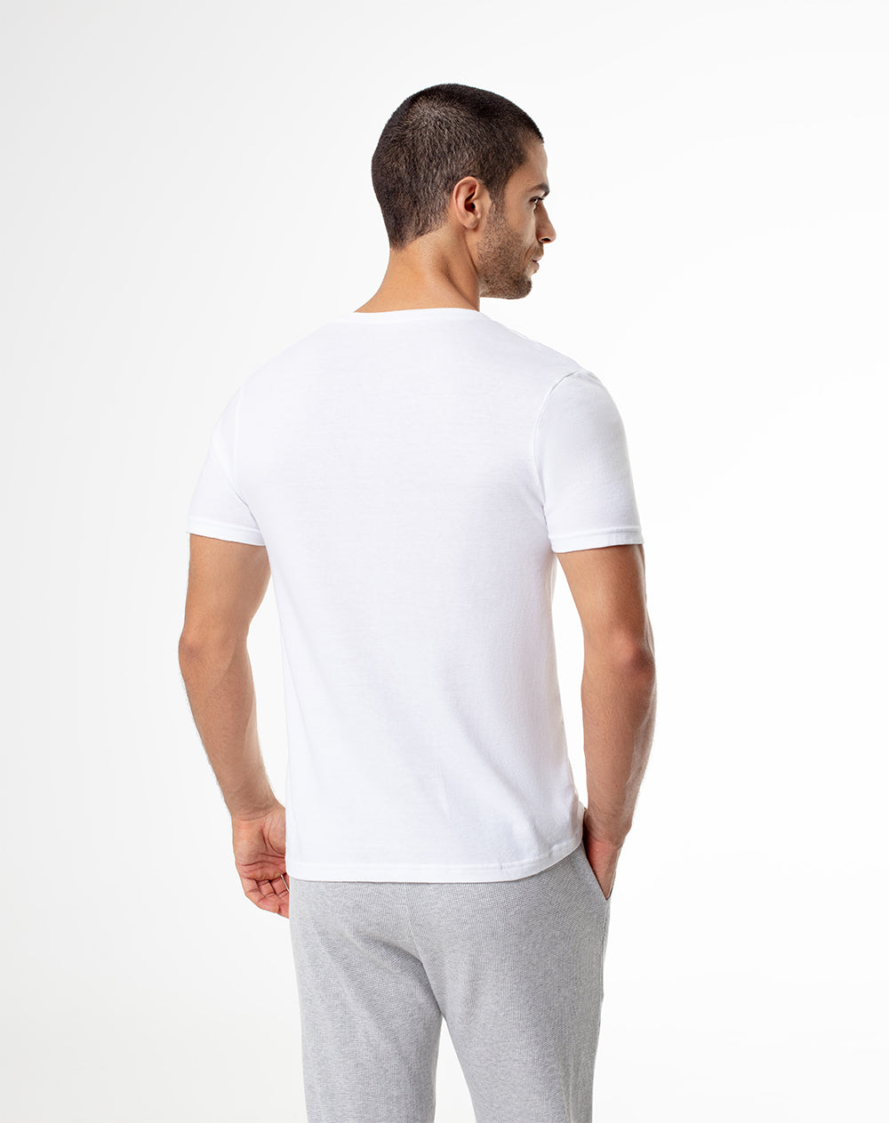 2 camisetas slim fit manga corta blanca