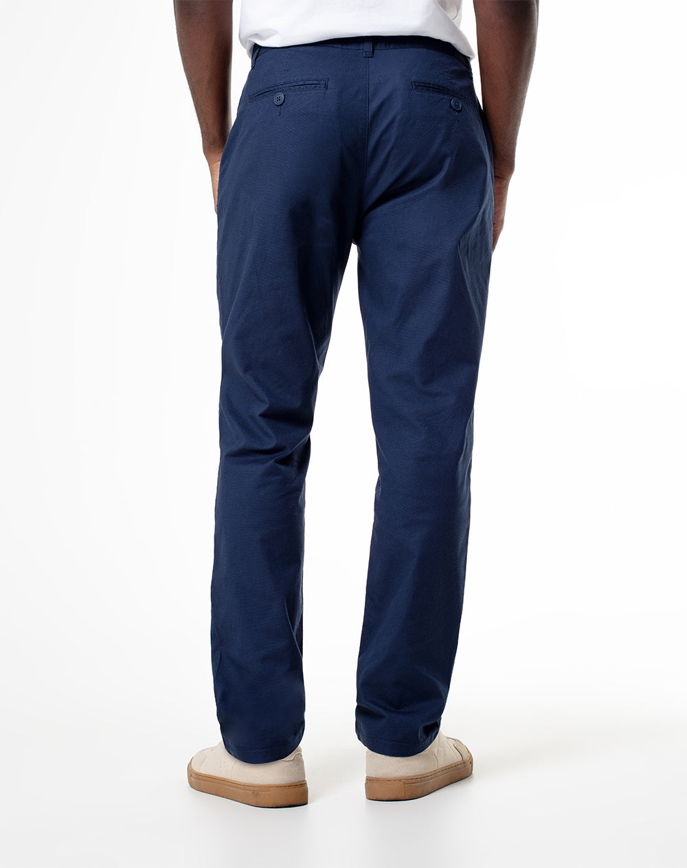 Pantalón regular fit tiro medio azul