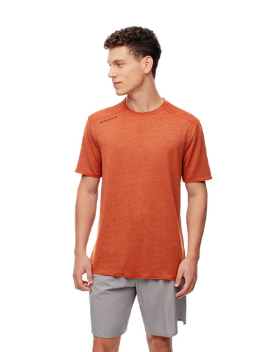 Camiseta slim fit manga corta naranja jaspe