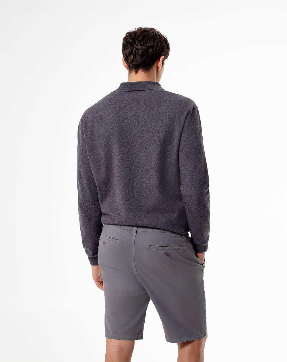 Bermuda regular fit en drill gris