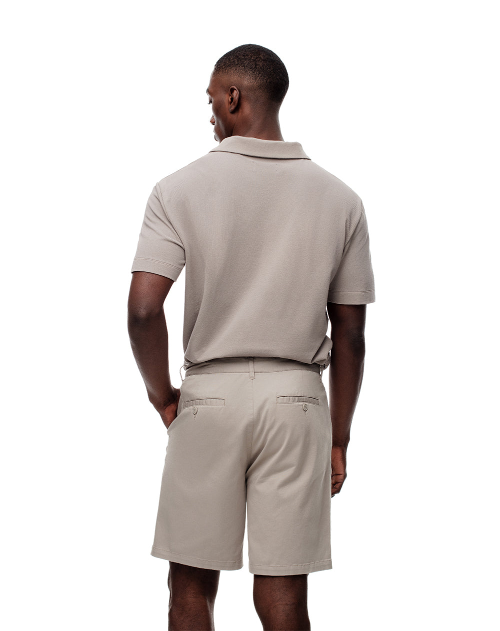 Bermuda regular fit en drill taupe