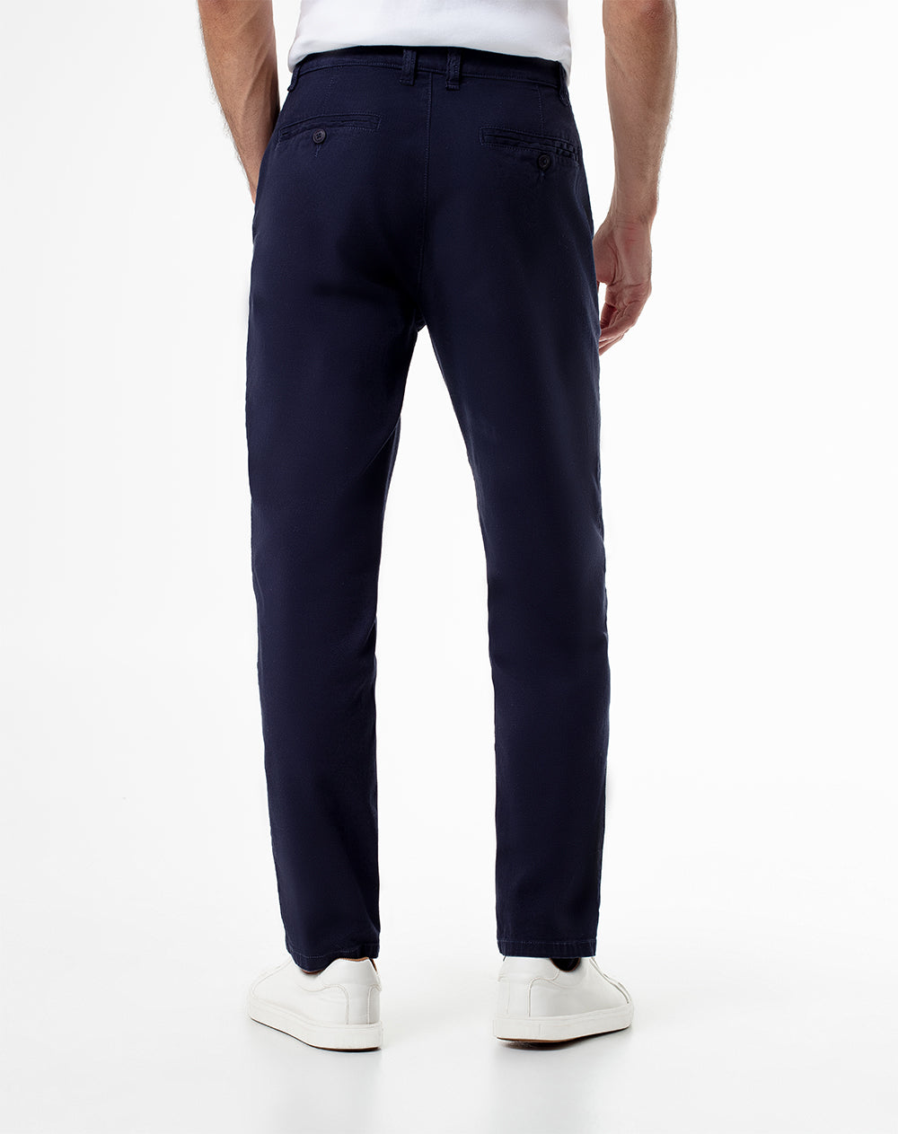 Pantalón regular fit tiro medio azul