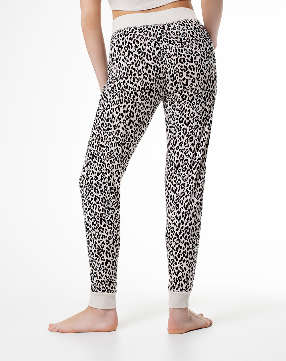 Pantalón Miwi slim fit tiro medio arena estampado