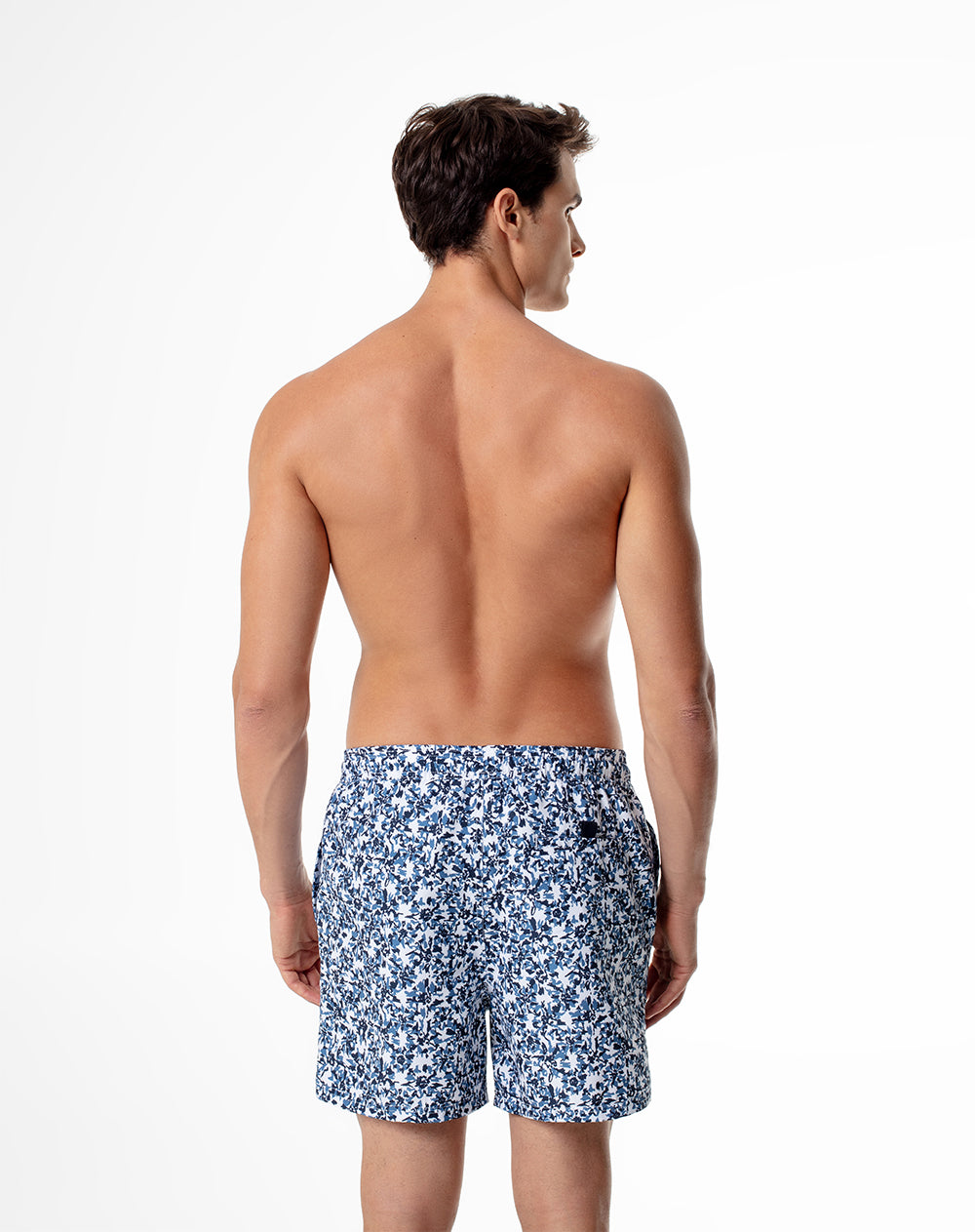 Pantaloneta azul estampado