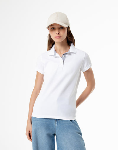 Polo slim fit blanca