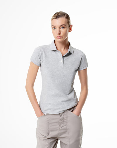 Polo slim fit gris jaspeada