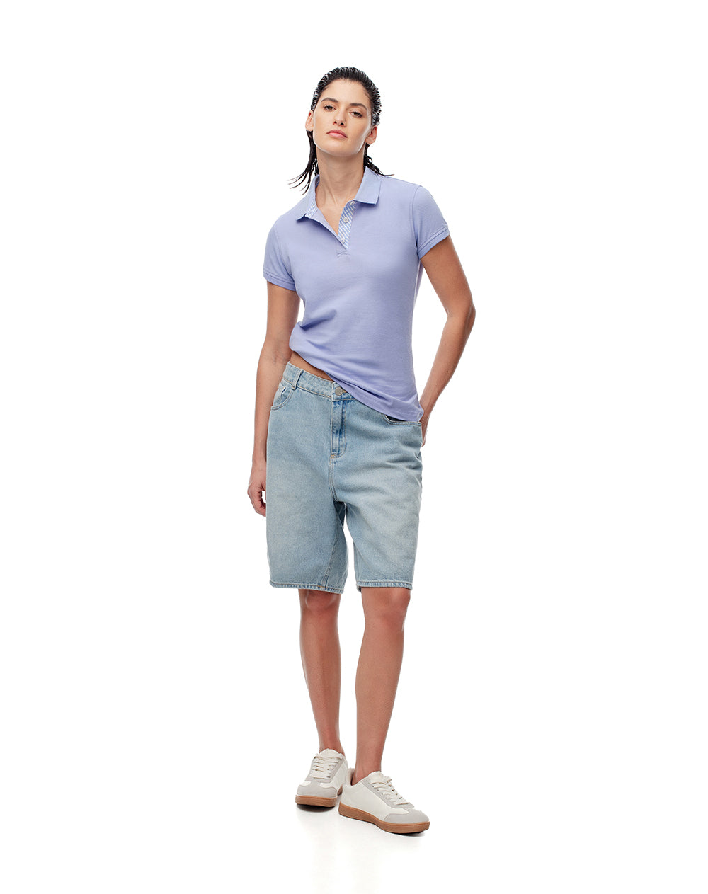 Polo slim fit lila