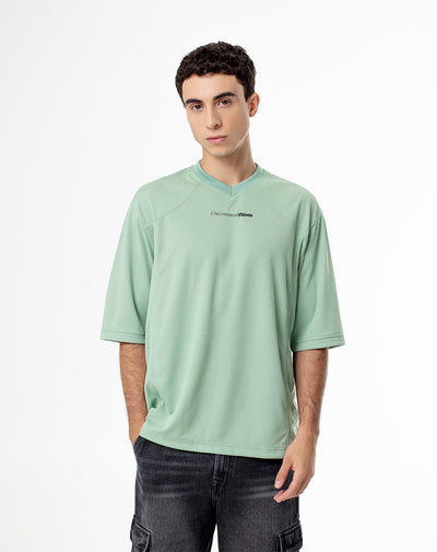 Camiseta regular fit manga corta verde