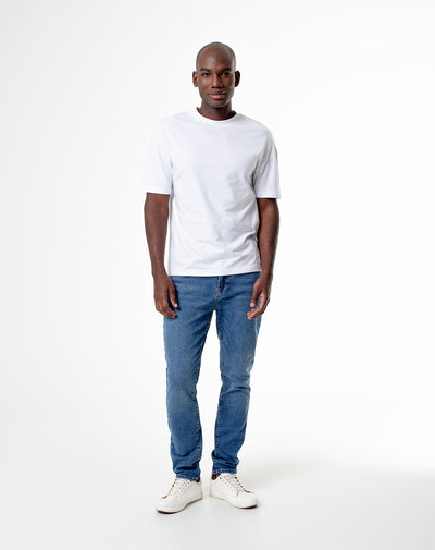 Jean skinny fit tiro medio indigo