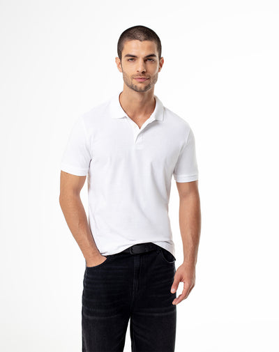 Polo slim fit blanca