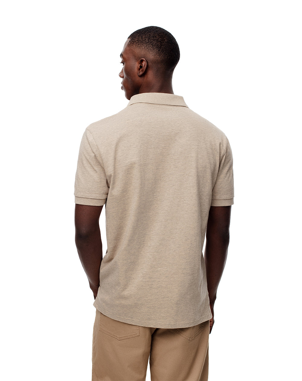 Polo slim fit habana jaspeada