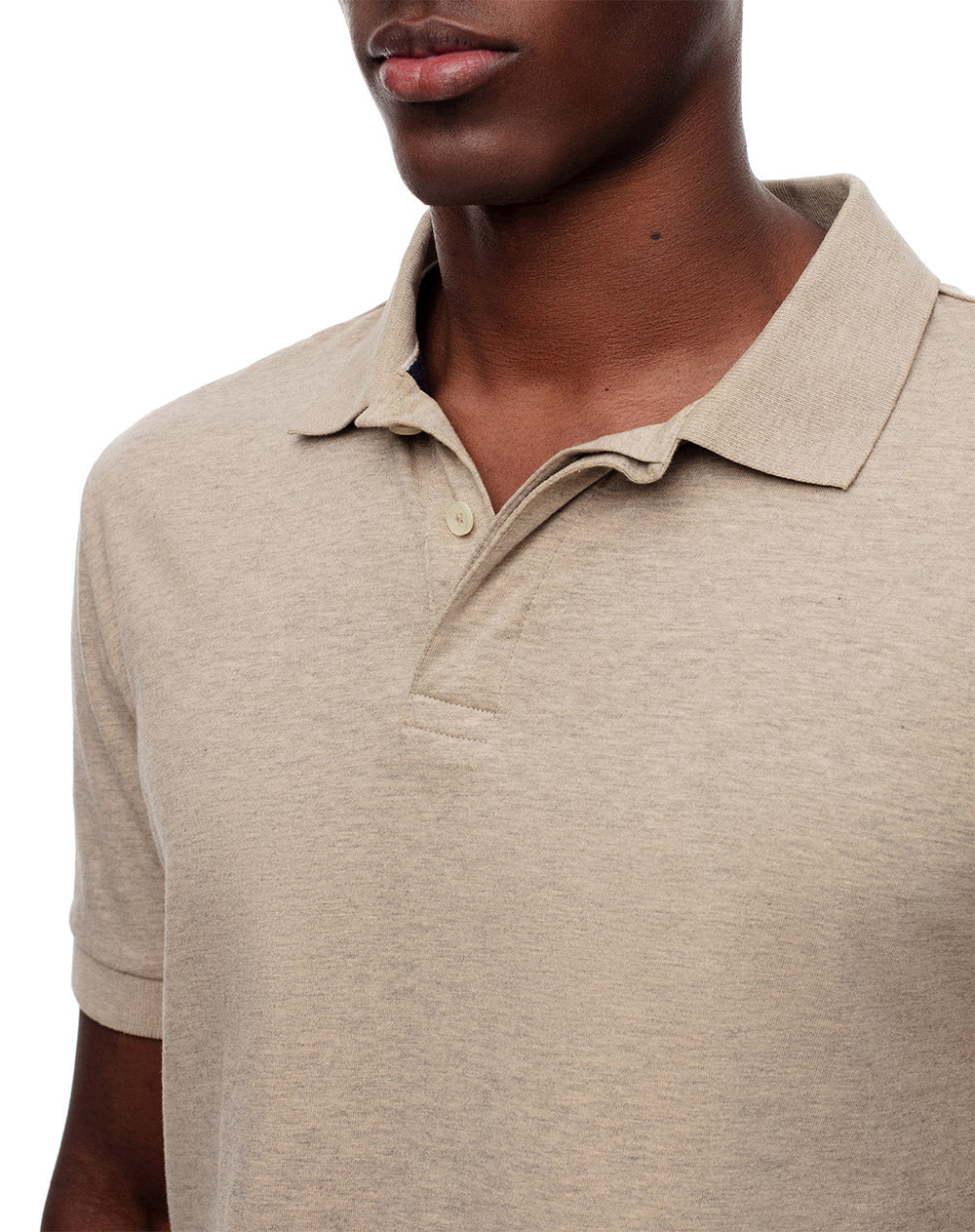 Polo slim fit habana jaspeada