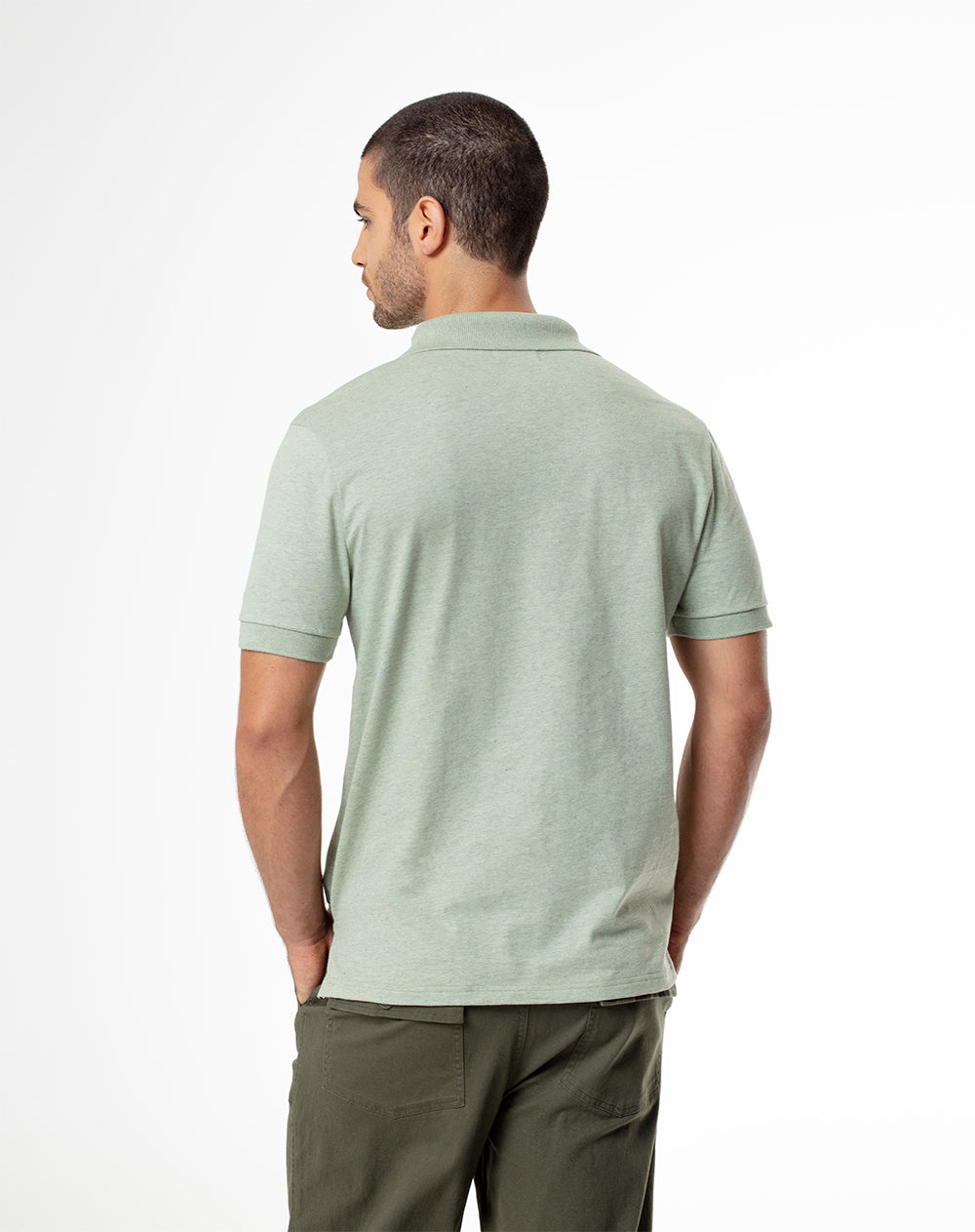 Polo slim fit verde jaspe