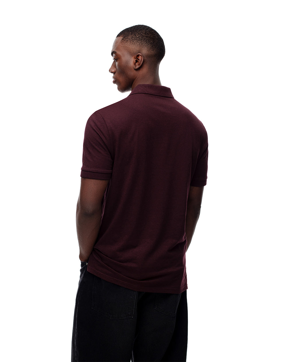 Polo slim fit vinotinto jaspe