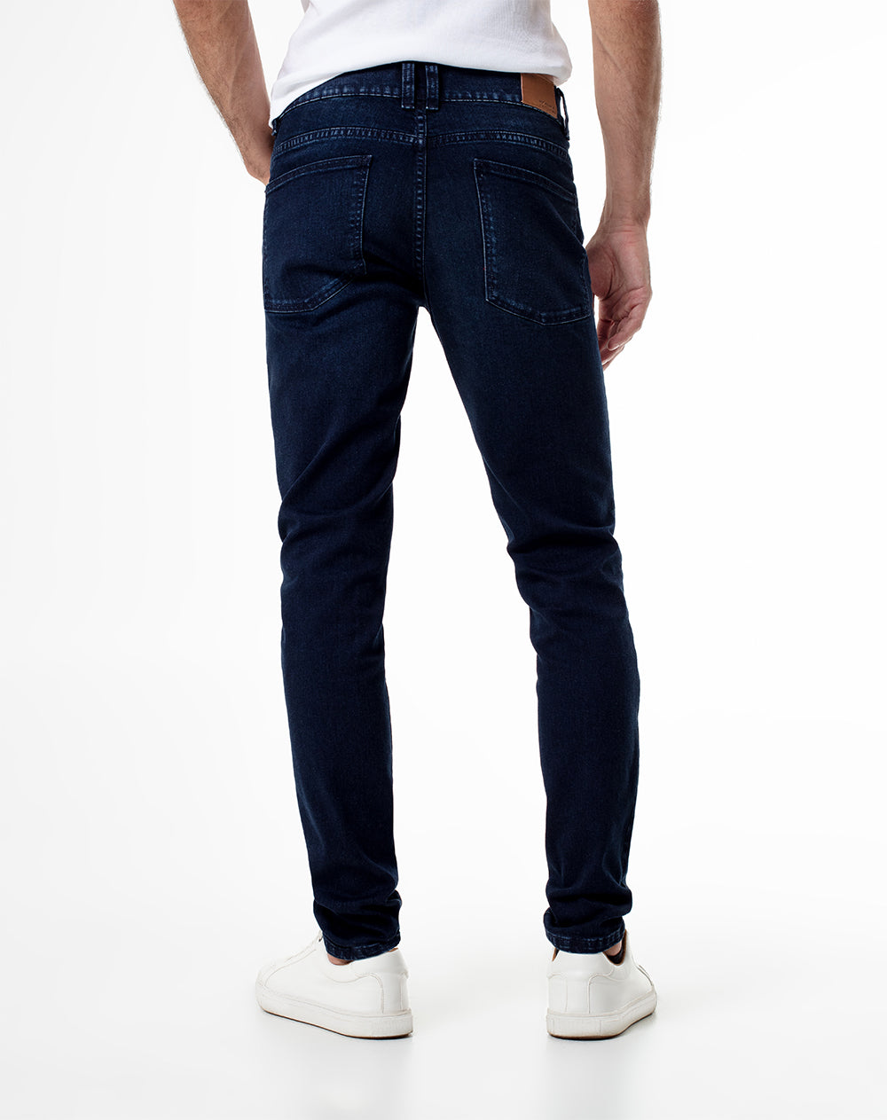 Jean skinny fit tiro medio indigo oscuro