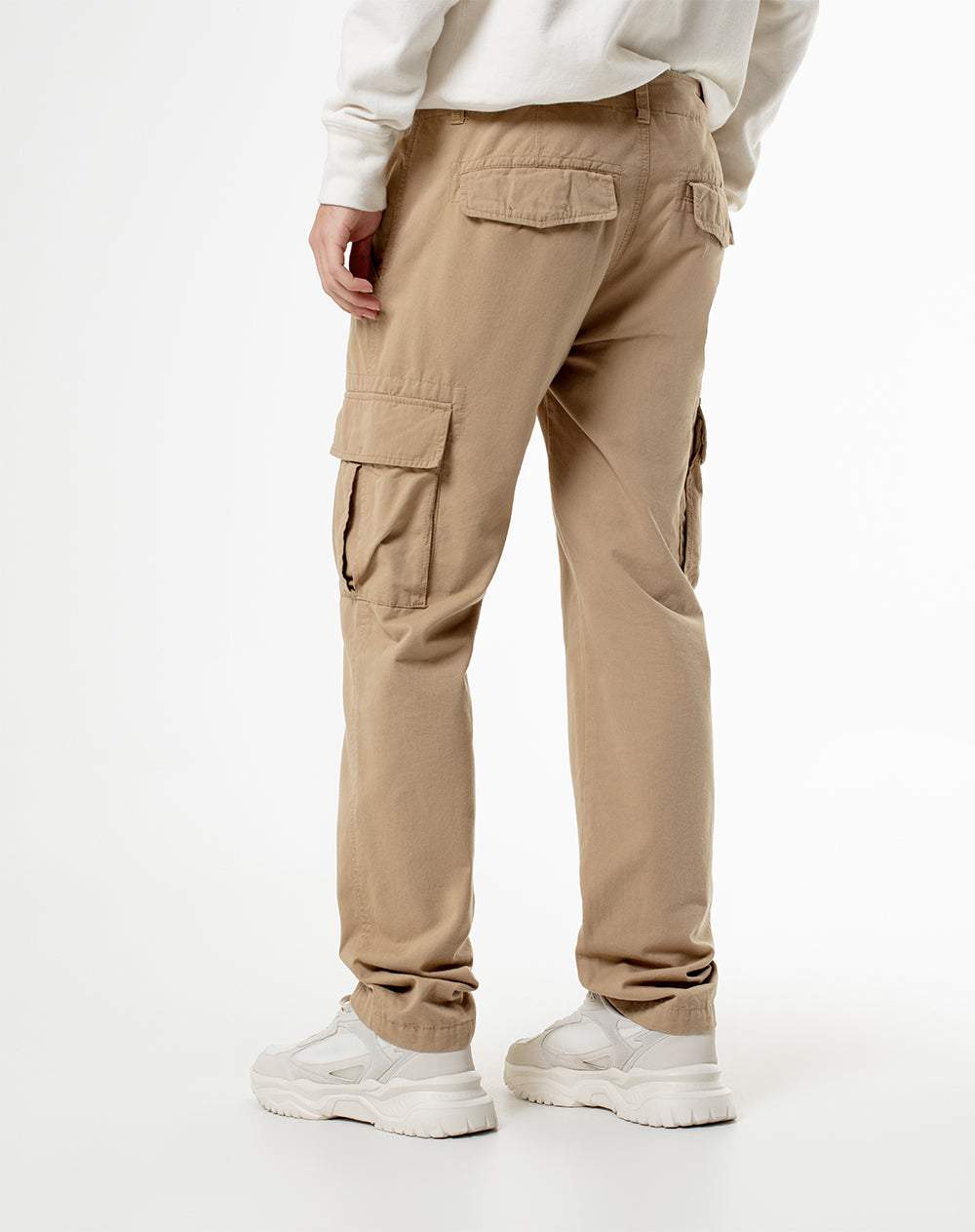 Cargo slim fit tiro medio cafe