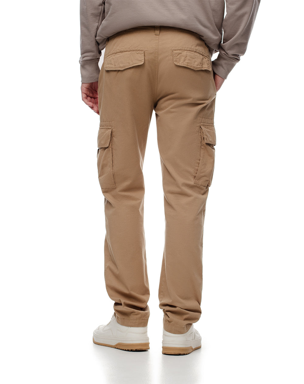 Cargo slim fit tiro medio cafe