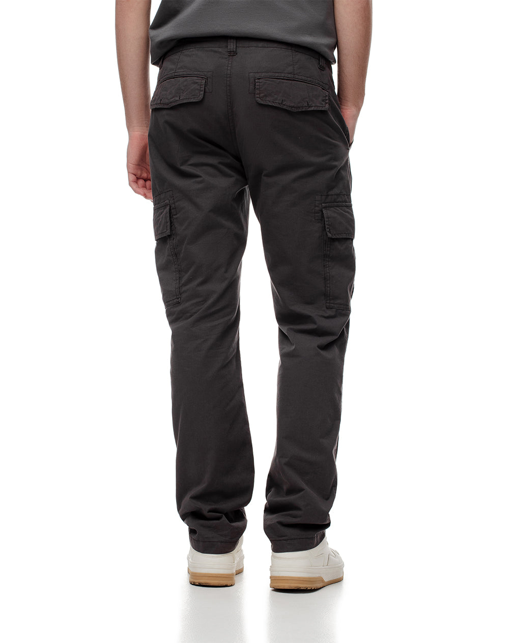 Cargo slim fit tiro medio gris