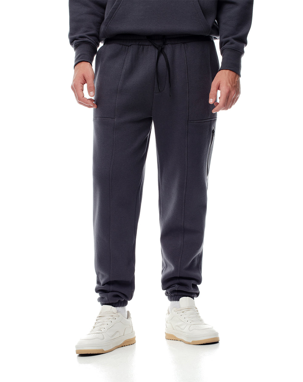 Jogger regular fit tiro medio gris