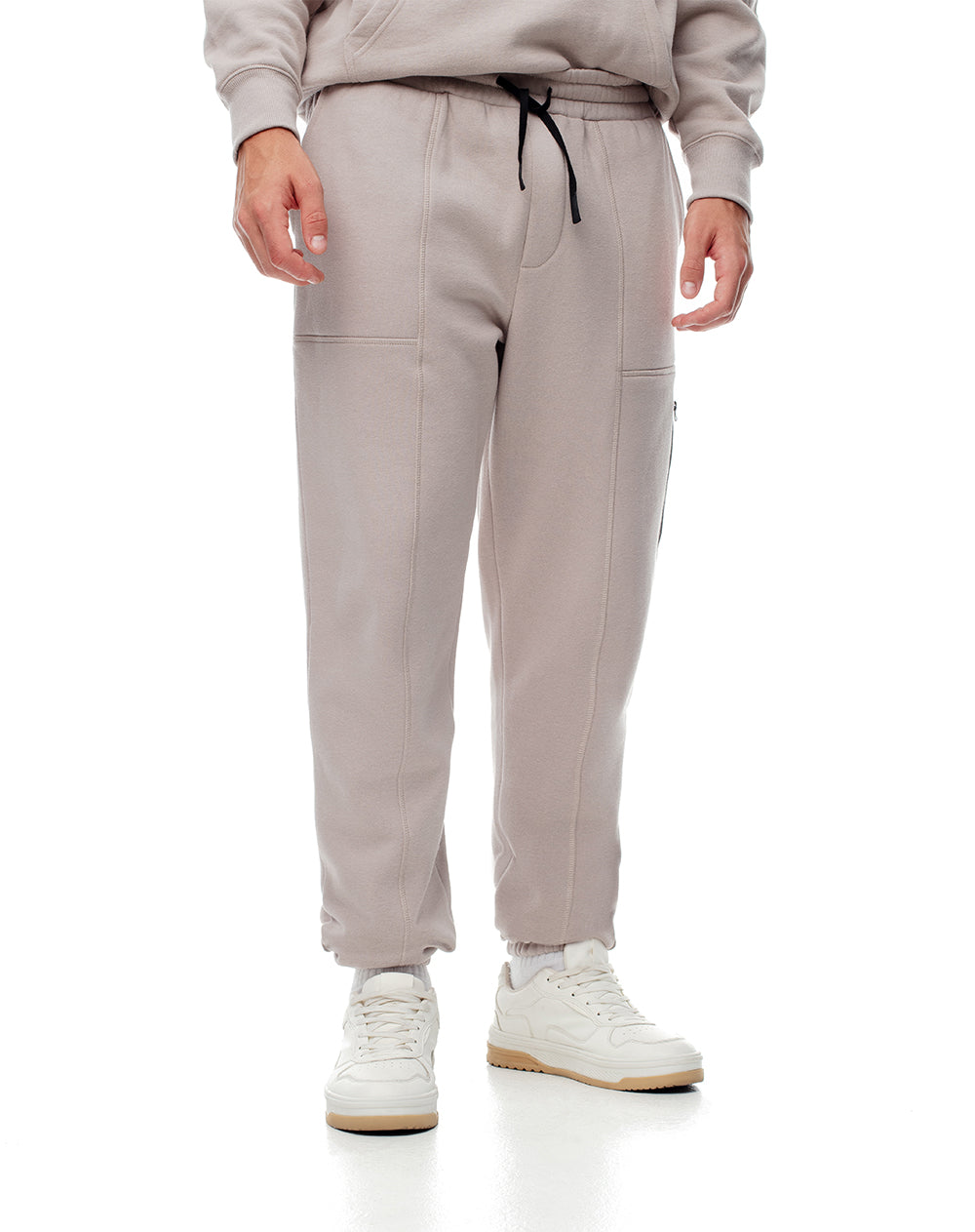 Jogger regular fit tiro medio cafe