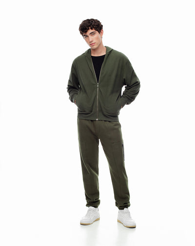 Jogger regular fit tiro medio verde