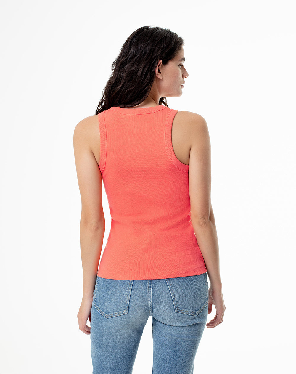 Camiseta slim fit coral